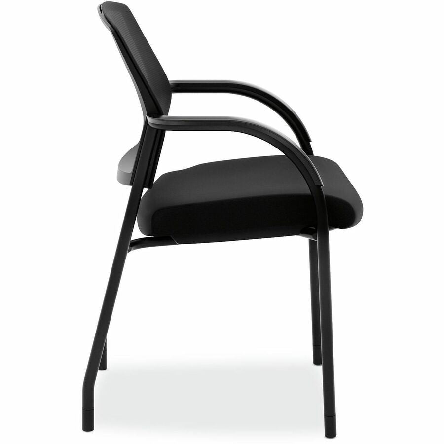 Lota Series Guest Side Chair, 23" x 24.75" x 34.5", Black Seat, Black Back, Black Base