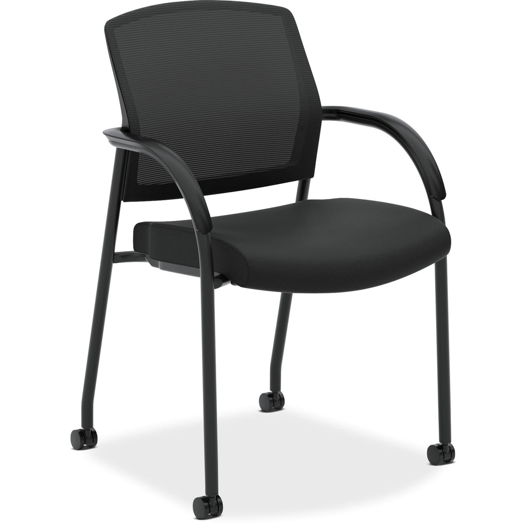 Lota Series Guest Side Chair, 23" x 24.75" x 34.5", Black Seat, Black Back, Black Base