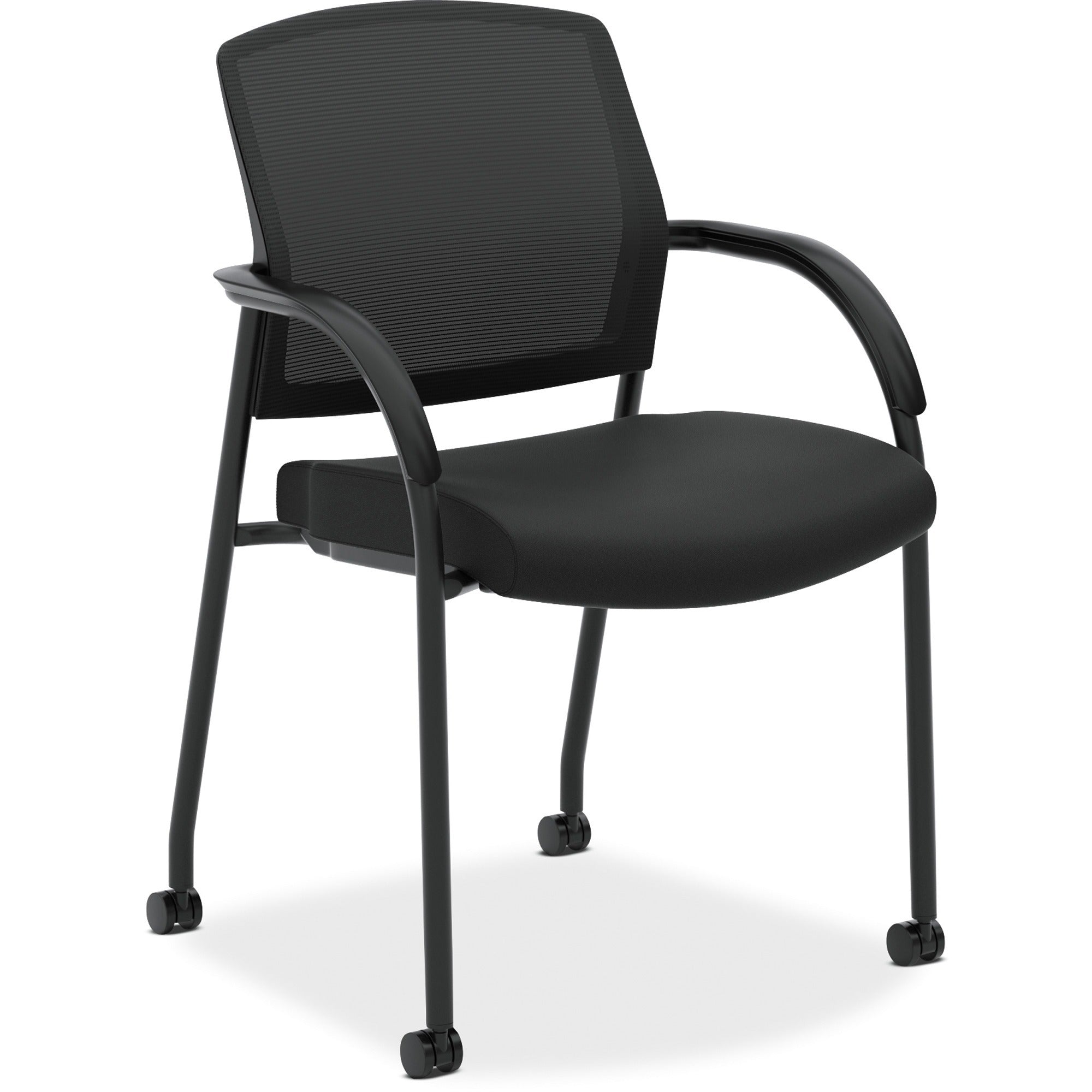 Lota Series Guest Side Chair, 23" x 24.75" x 34.5", Black Seat, Black Back, Black Base