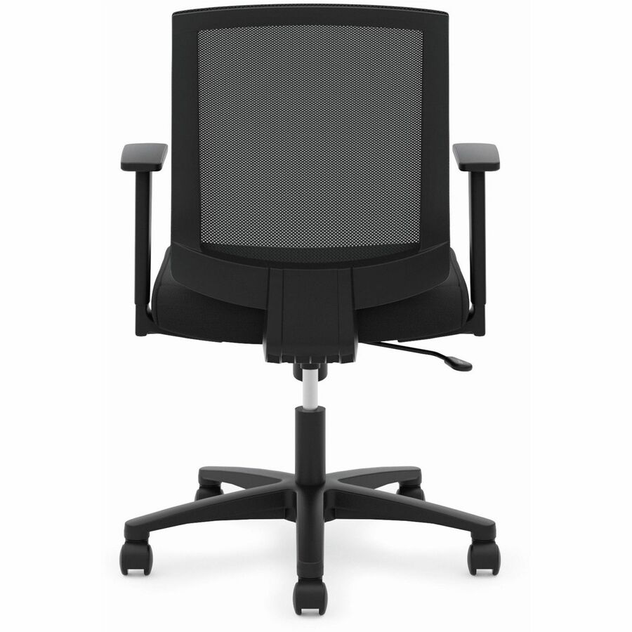HON Torch Mesh Mid-Back Task Chair - Fabric Seat - Black Mesh Back - Black Frame - Mid Back - 5-star Base - Black - Armrest