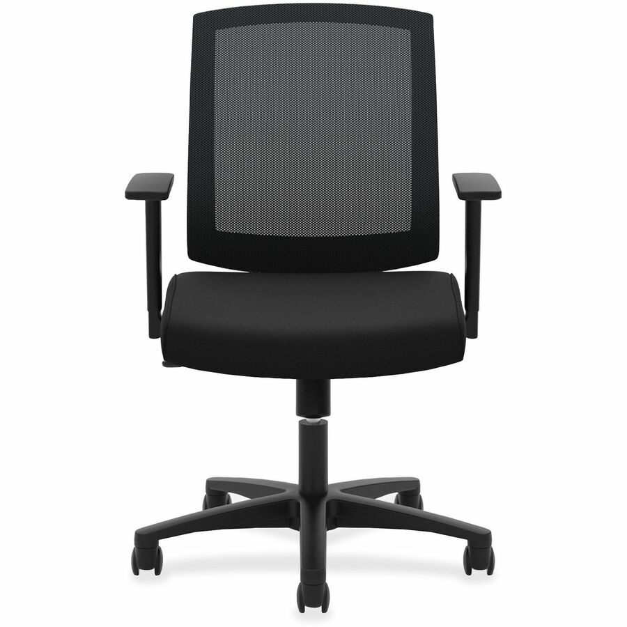 HON Torch Mesh Mid-Back Task Chair - Fabric Seat - Black Mesh Back - Black Frame - Mid Back - 5-star Base - Black - Armrest