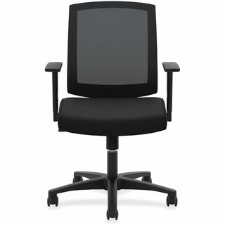 HON Torch Mesh Mid-Back Task Chair - Fabric Seat - Black Mesh Back - Black Frame - Mid Back - 5-star Base - Black - Armrest