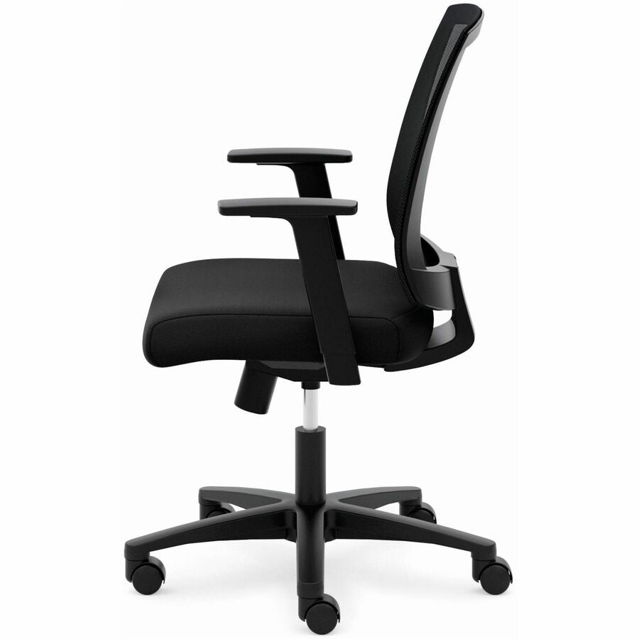 HON Torch Mesh Mid-Back Task Chair - Fabric Seat - Black Mesh Back - Black Frame - Mid Back - 5-star Base - Black - Armrest
