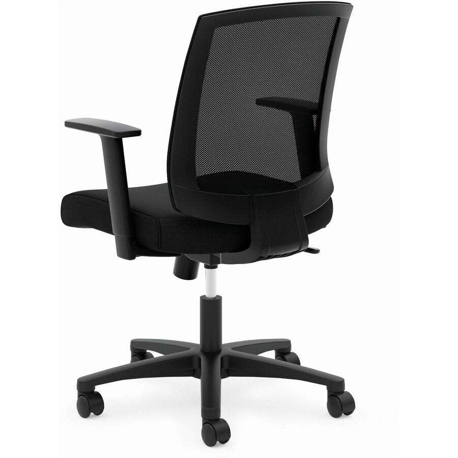 HON Torch Mesh Mid-Back Task Chair - Fabric Seat - Black Mesh Back - Black Frame - Mid Back - 5-star Base - Black - Armrest