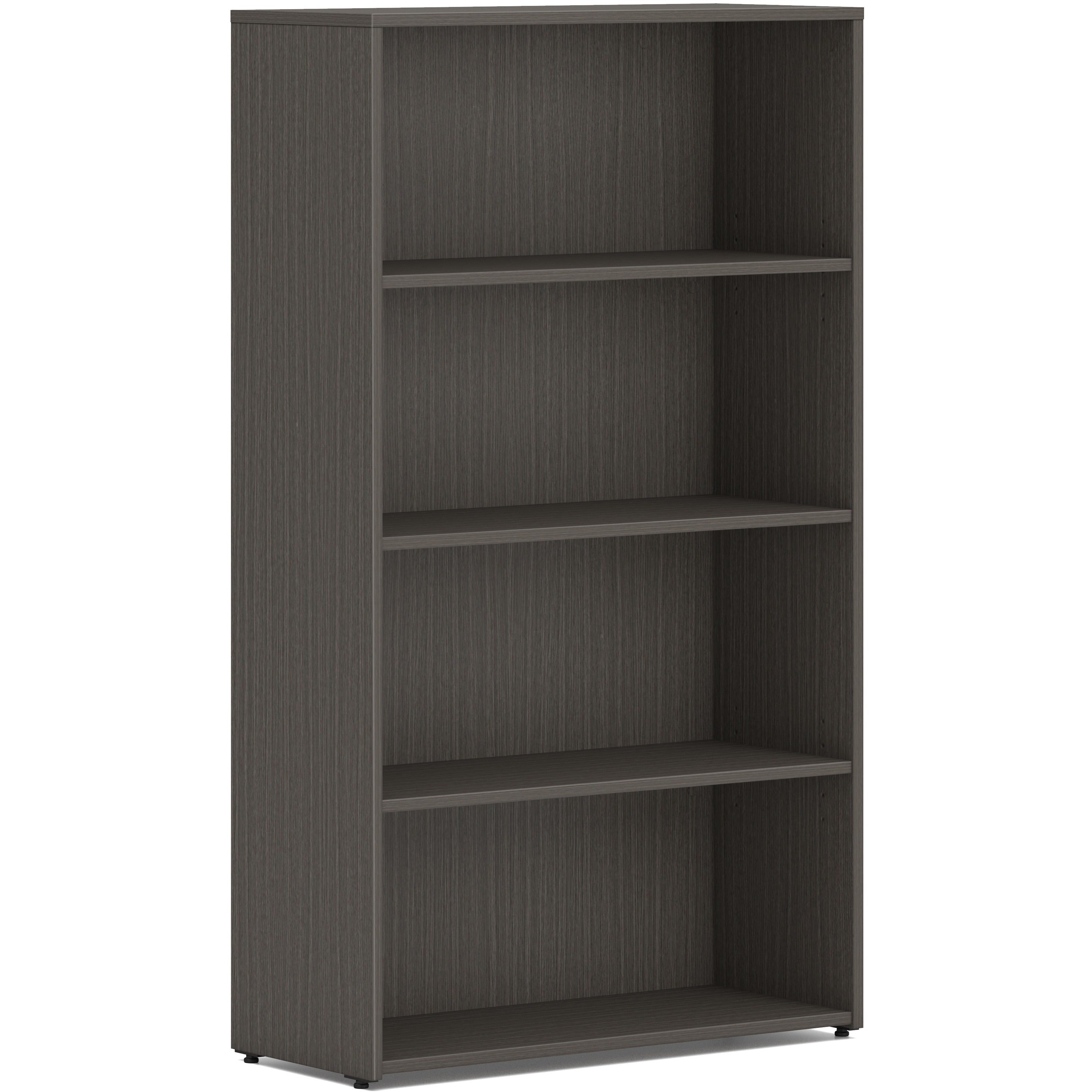 hon-mod-hlplbc3013b4-book-case-30-x-1353-4-shelves-2-adjustable-shelfves-finish-slate-teak-adjustable-shelf-durable-laminated-scratch-resistant-spill-resistant-stain-resistant_honlbc3013b4ls1 - 1