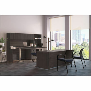 HON Mod HLPLBC3013B5 Book Case - 30" x 13"65" - 5 Shelve(s) - 3 Adjustable Shelf(ves) - Finish: Slate Teak - Adjustable Shelf, Durable, Laminated, Scratch Resistant, Spill Resistant, Stain Resistant