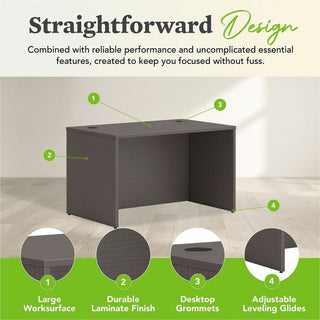 HON Mod HLPLDS4830 Desk Shell - 48" x 30"29" - Finish: Slate Teak