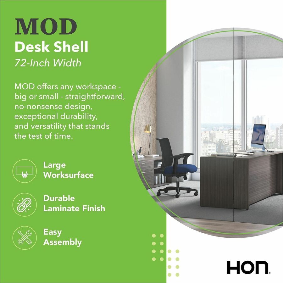Mod Desk Shell, 72" x 30" x 29", Slate Teak