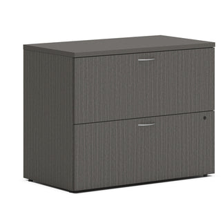 Mod Lateral File, 2 Legal/Letter-Size File Drawers, Slate Teak, 36" x 20" x 29