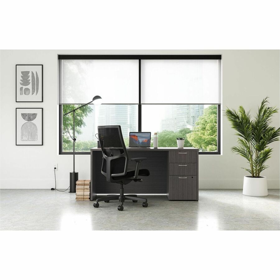 Mod Support Pedestal, Left or Right, 3-Drawers: Box/Box/File, Legal/Letter, Slate Teak, 15" x 20" x 28