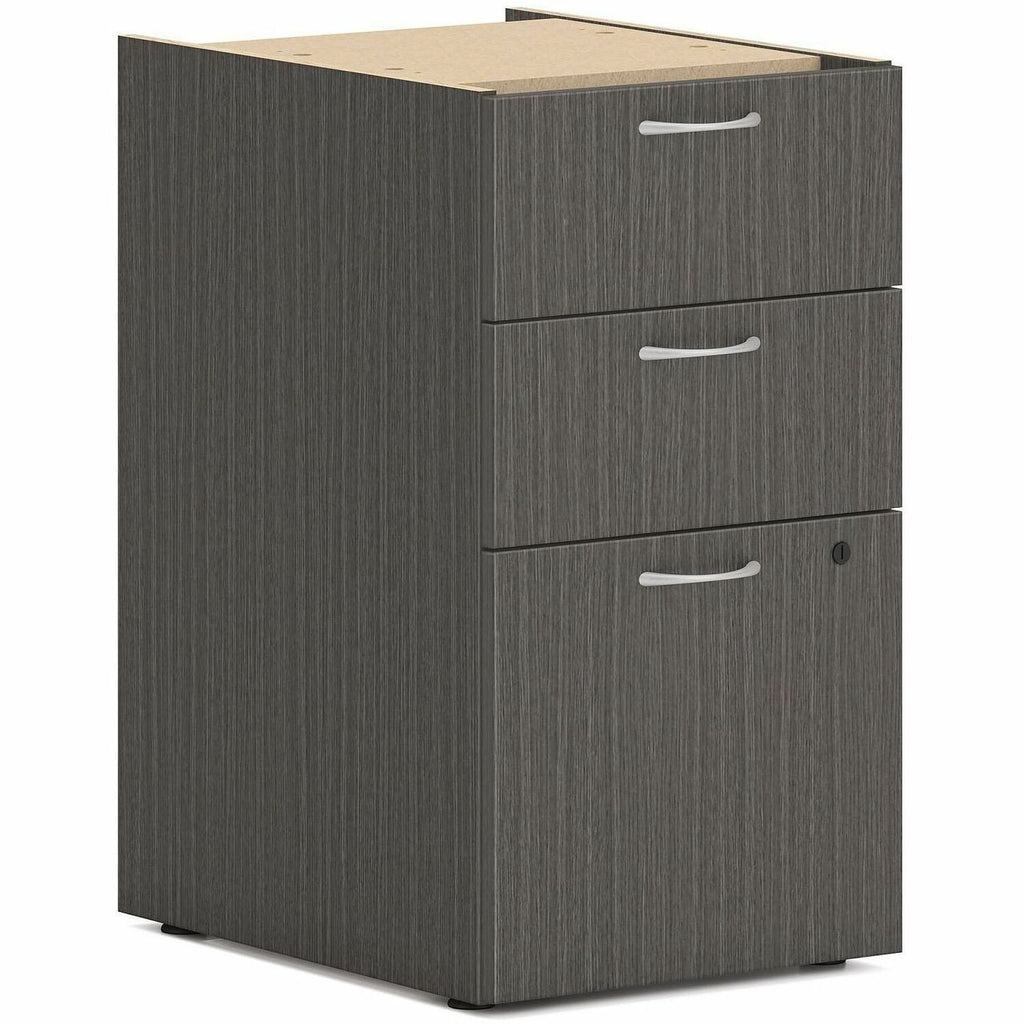 Mod Support Pedestal, Left or Right, 3-Drawers: Box/Box/File, Legal/Letter, Slate Teak, 15" x 20" x 28