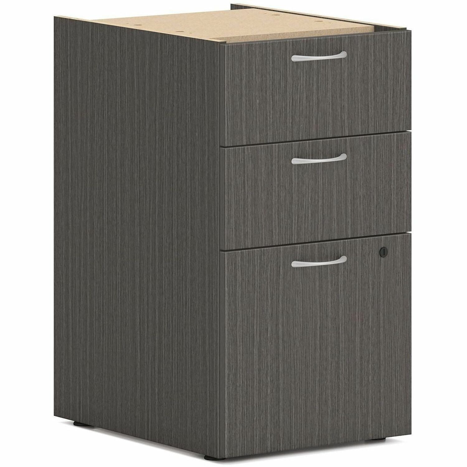 Mod Support Pedestal, Left or Right, 3-Drawers: Box/Box/File, Legal/Letter, Slate Teak, 15" x 20" x 28