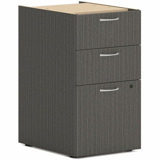 Mod Support Pedestal, Left or Right, 3-Drawers: Box/Box/File, Legal/Letter, Slate Teak, 15" x 20" x 28
