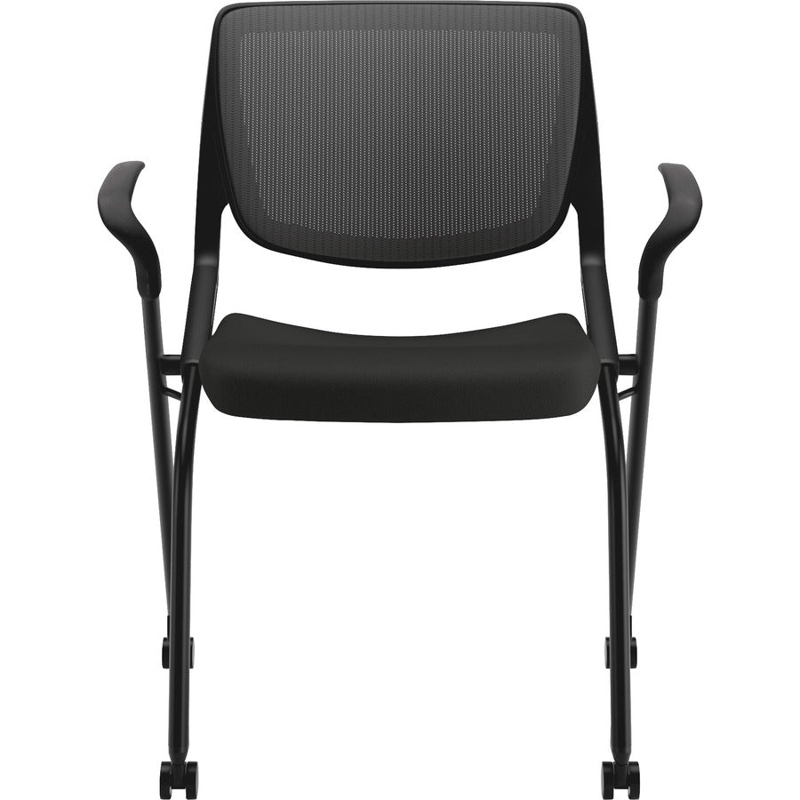 HON Motivate Chair - Black Fabric Seat - Black Back - Textured Black Reinforced Resin Frame - Black - Armrest