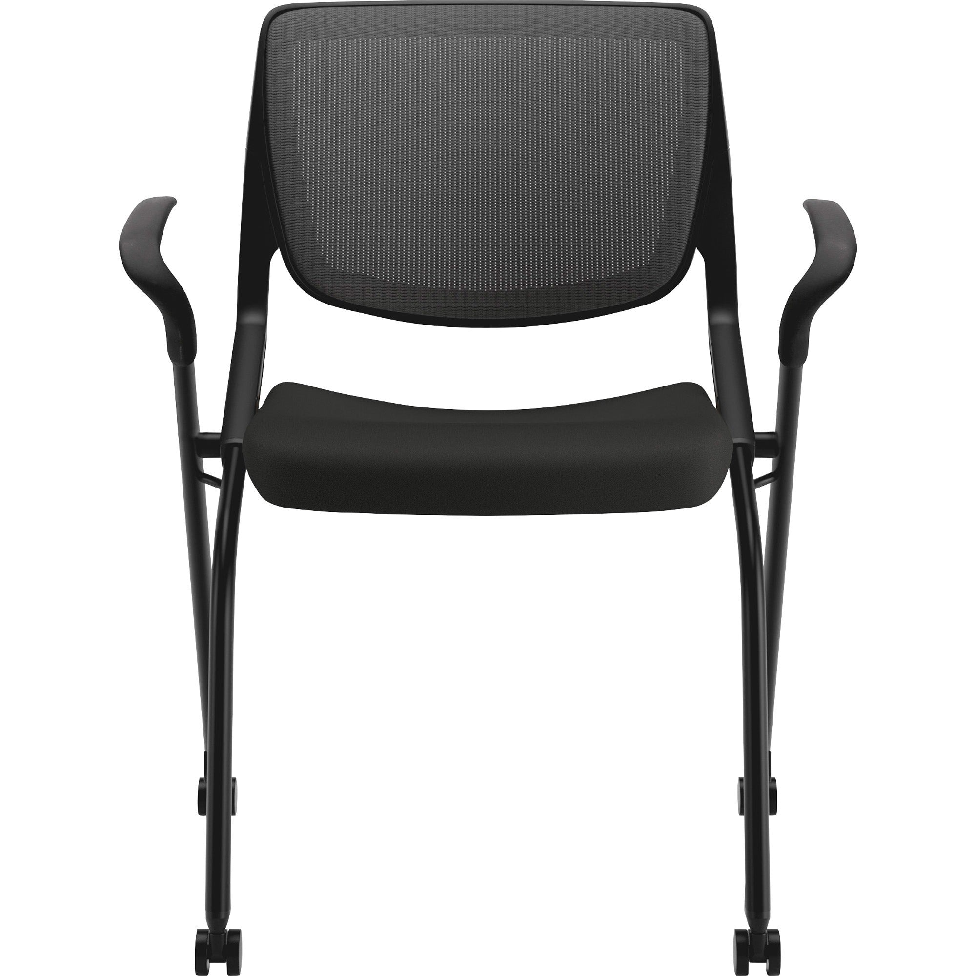 HON Motivate Chair - Black Fabric Seat - Black Back - Textured Black Reinforced Resin Frame - Black - Armrest - 