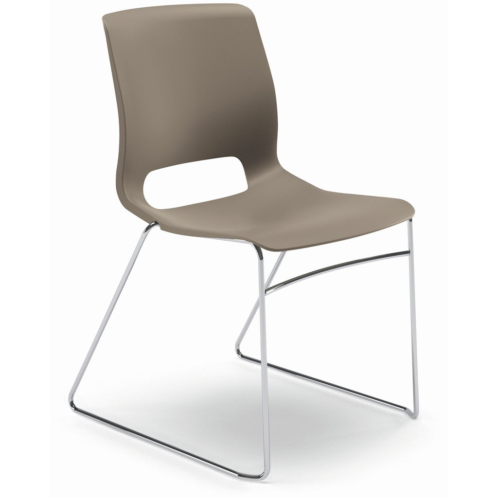 Motivate High-Density Stacking Chair, Supports 300 lb, 17.75" Seat Height, Shadow Seat, Shadow Back, Chrome Base, 4/Carton - 1