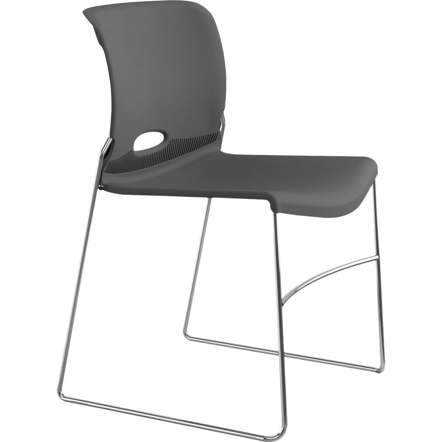 Olson Stacker High Density Chair, Supports Up to 300 lb, 17.75" Seat Height, Lava Seat, Lava Back, Chrome Base, 4/Carton