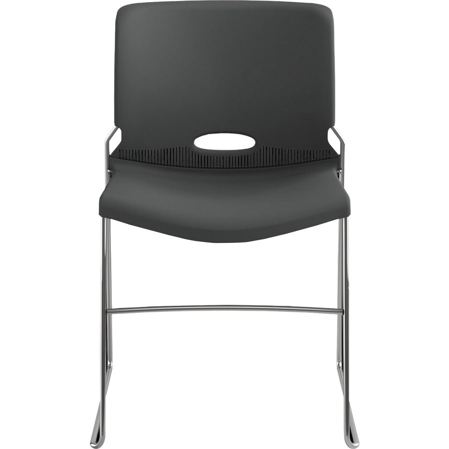 Olson Stacker High Density Chair, Supports Up to 300 lb, 17.75" Seat Height, Lava Seat, Lava Back, Chrome Base, 4/Carton