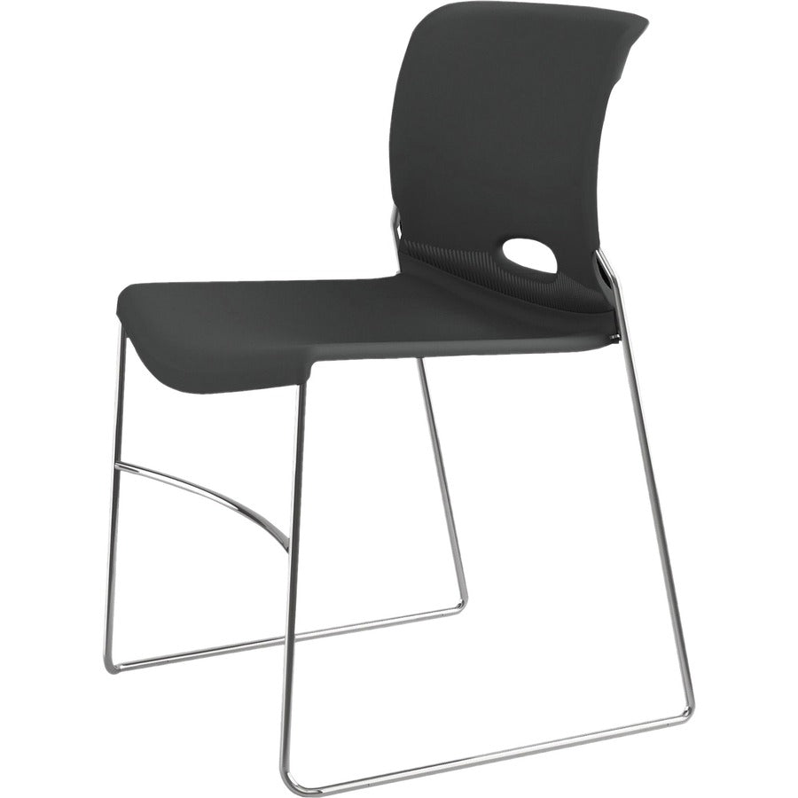 Olson Stacker High Density Chair, Supports Up to 300 lb, 17.75" Seat Height, Lava Seat, Lava Back, Chrome Base, 4/Carton