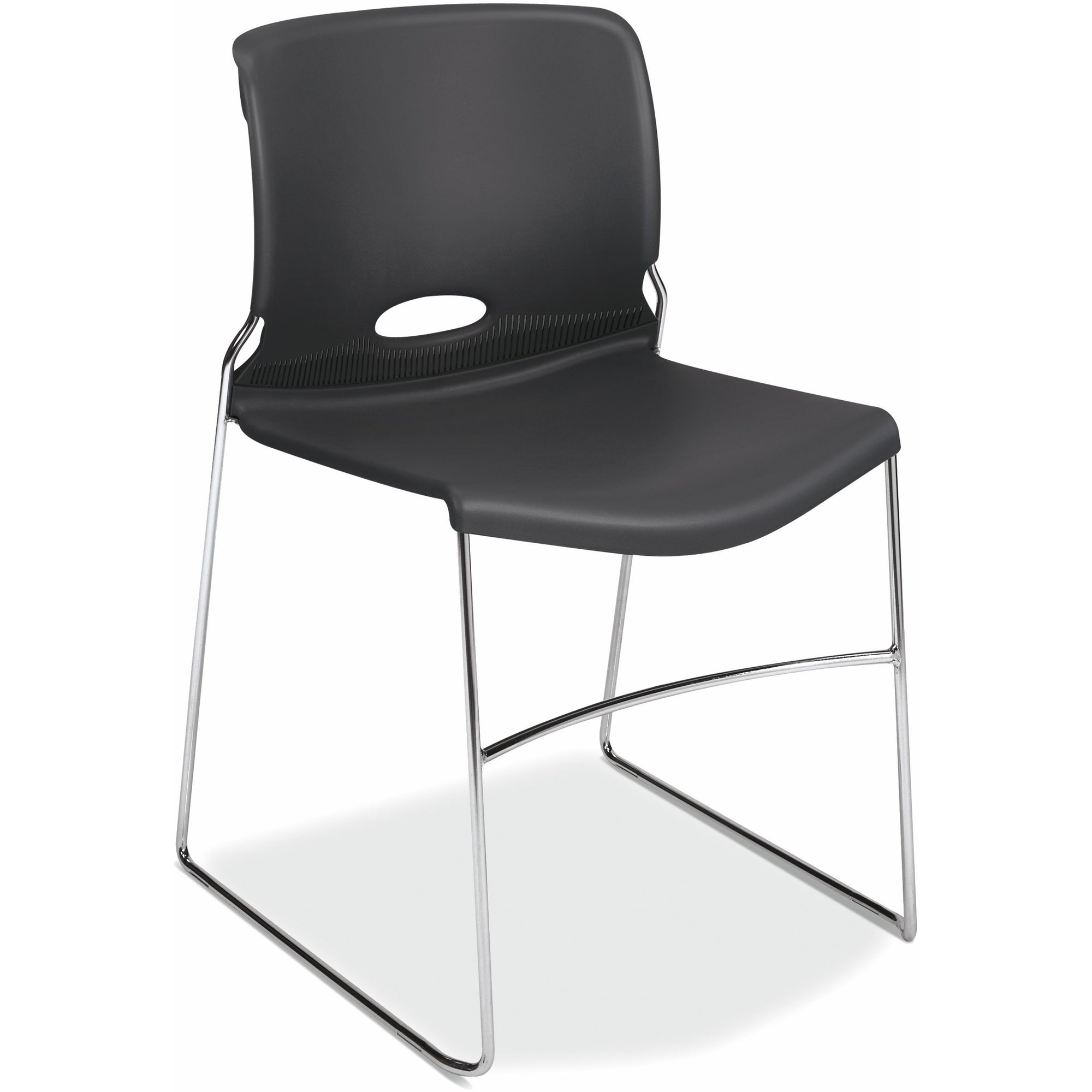 Olson Stacker High Density Chair, Supports Up to 300 lb, 17.75" Seat Height, Lava Seat, Lava Back, Chrome Base, 4/Carton