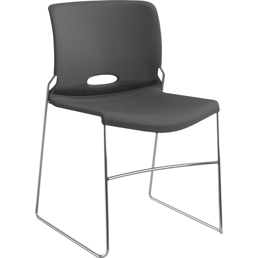 Olson Stacker High Density Chair, Supports Up to 300 lb, 17.75" Seat Height, Lava Seat, Lava Back, Chrome Base, 4/Carton