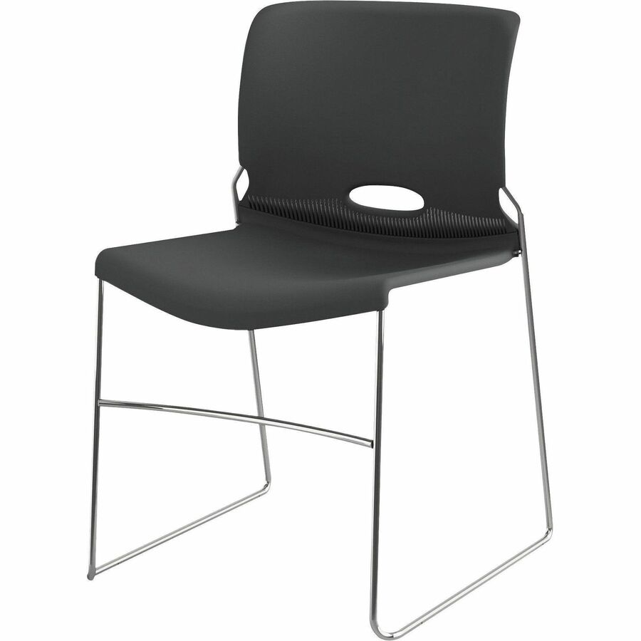 Olson Stacker High Density Chair, Supports Up to 300 lb, 17.75" Seat Height, Lava Seat, Lava Back, Chrome Base, 4/Carton