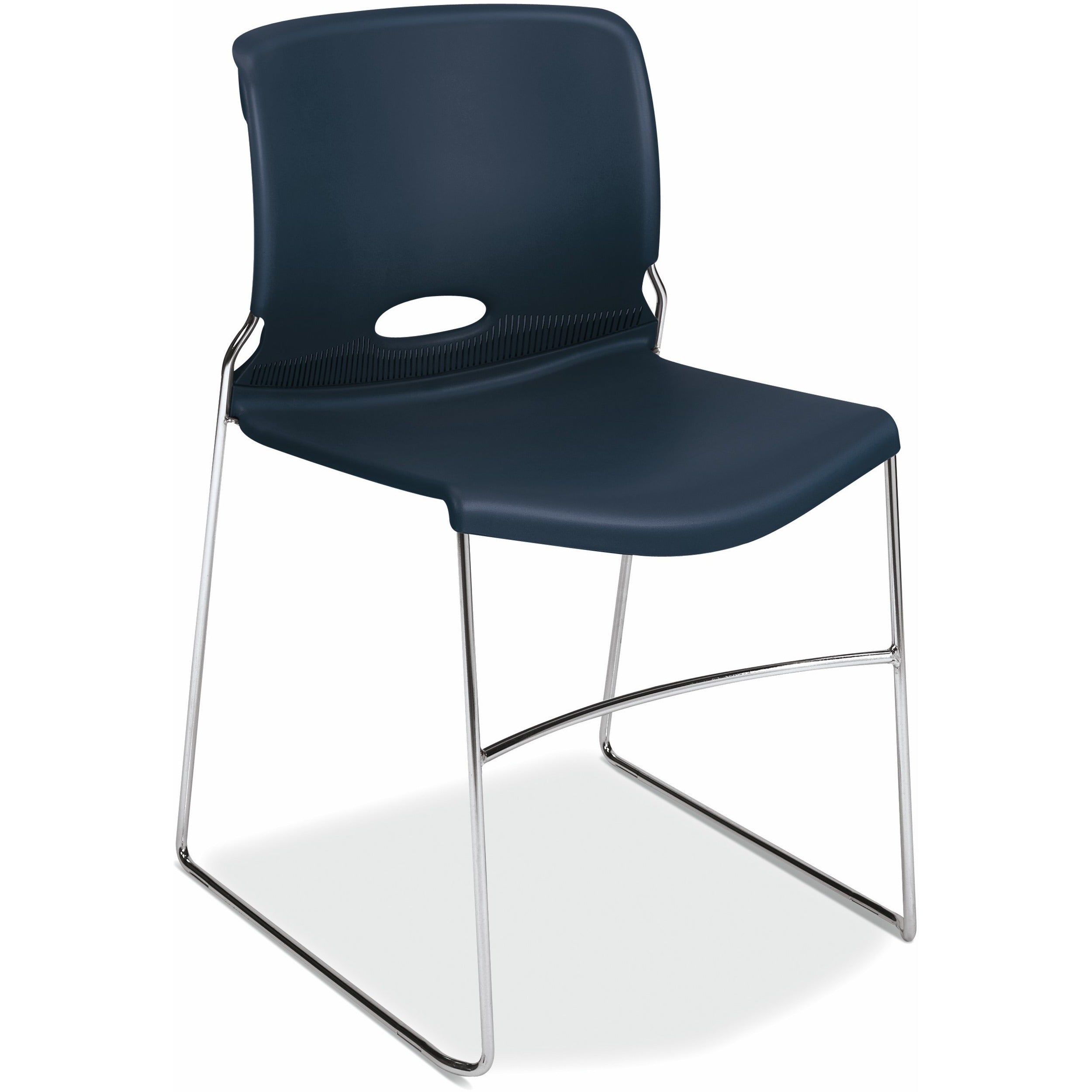 HON Olson Chair - Plastic Seat - Regatta Plastic Back - Chrome Steel Frame - Plastic - 4 / Carton - 