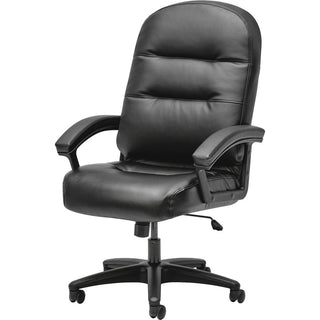 Pillow-Soft 2090 Series Executive High-Back Swivel/Tilt Chair, Supports Up to 250 lb, 16" to 21" Seat Height, Black