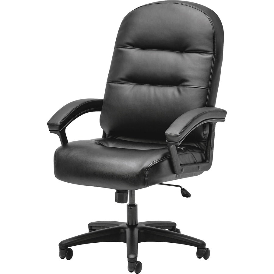 Pillow-Soft 2090 Series Executive High-Back Swivel/Tilt Chair, Supports Up to 250 lb, 16" to 21" Seat Height, Black