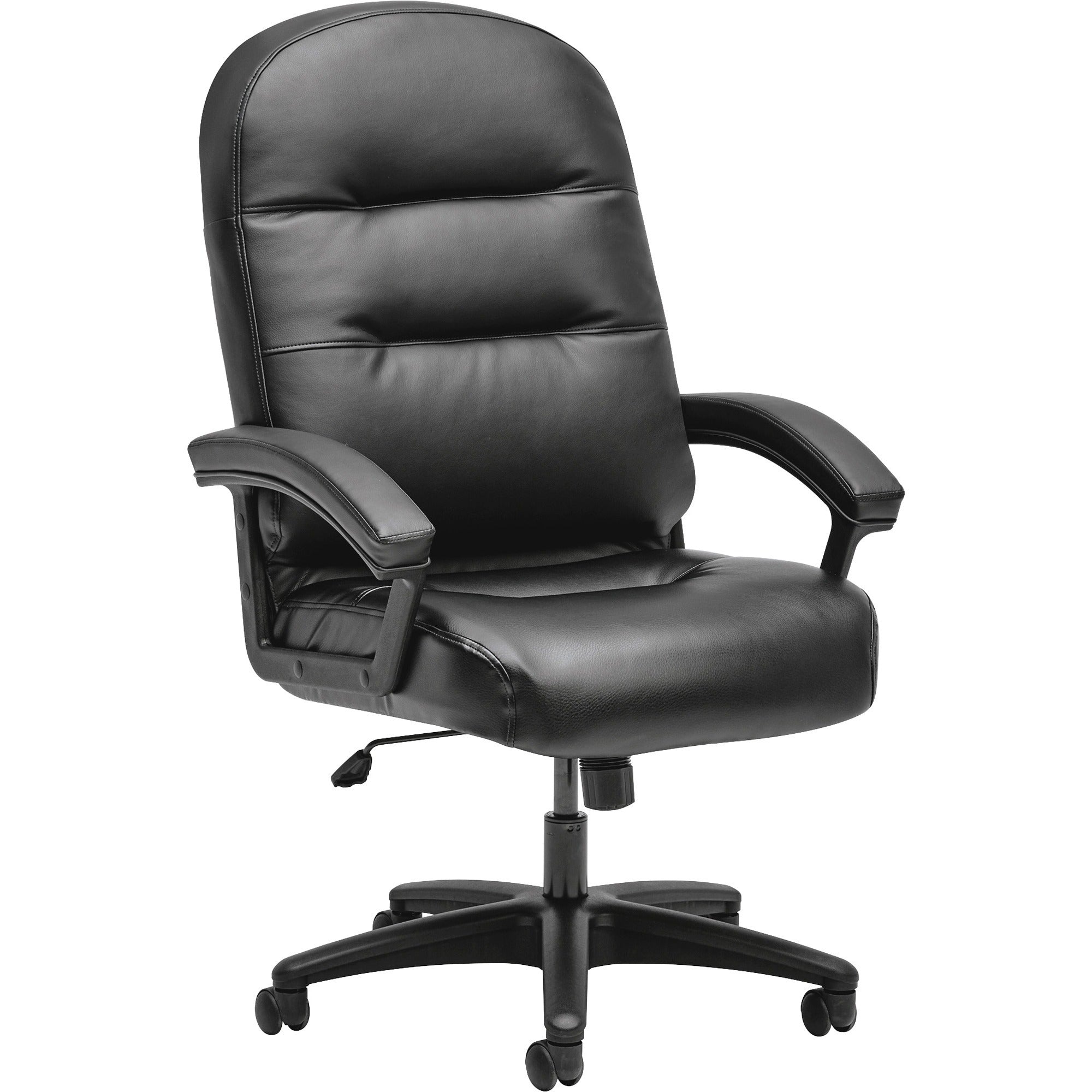 Pillow-Soft 2090 Series Executive High-Back Swivel/Tilt Chair, Supports Up to 250 lb, 16" to 21" Seat Height, Black