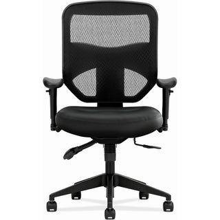 Prominent Mesh High-Back Task Chair, Supports Up to 250 lb, 17" to 21" Seat Height, Black