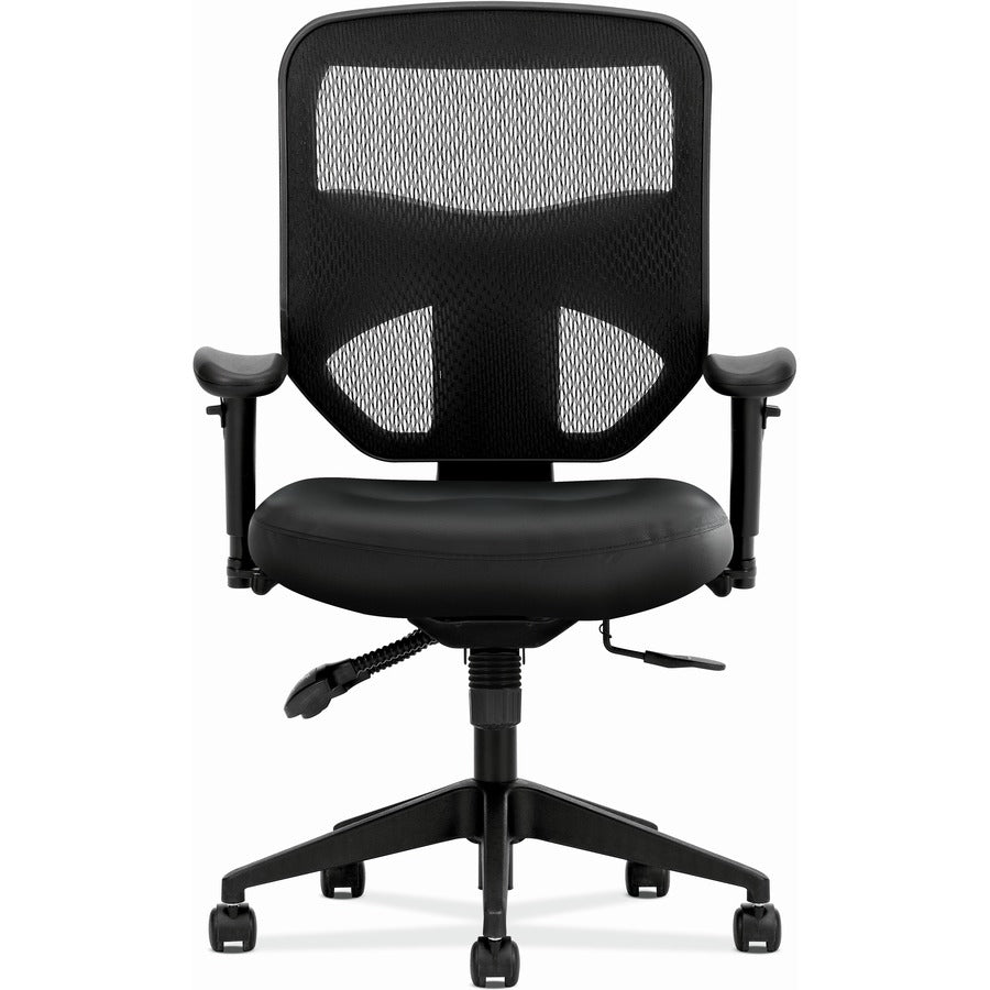 Prominent Mesh High-Back Task Chair, Supports Up to 250 lb, 17" to 21" Seat Height, Black