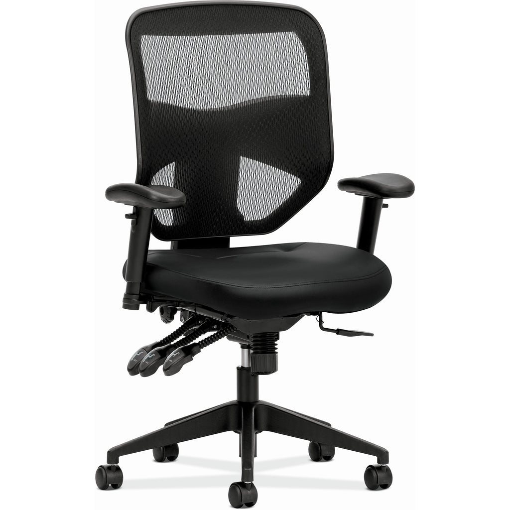 Prominent Mesh High-Back Task Chair, Supports Up to 250 lb, 17" to 21" Seat Height, Black