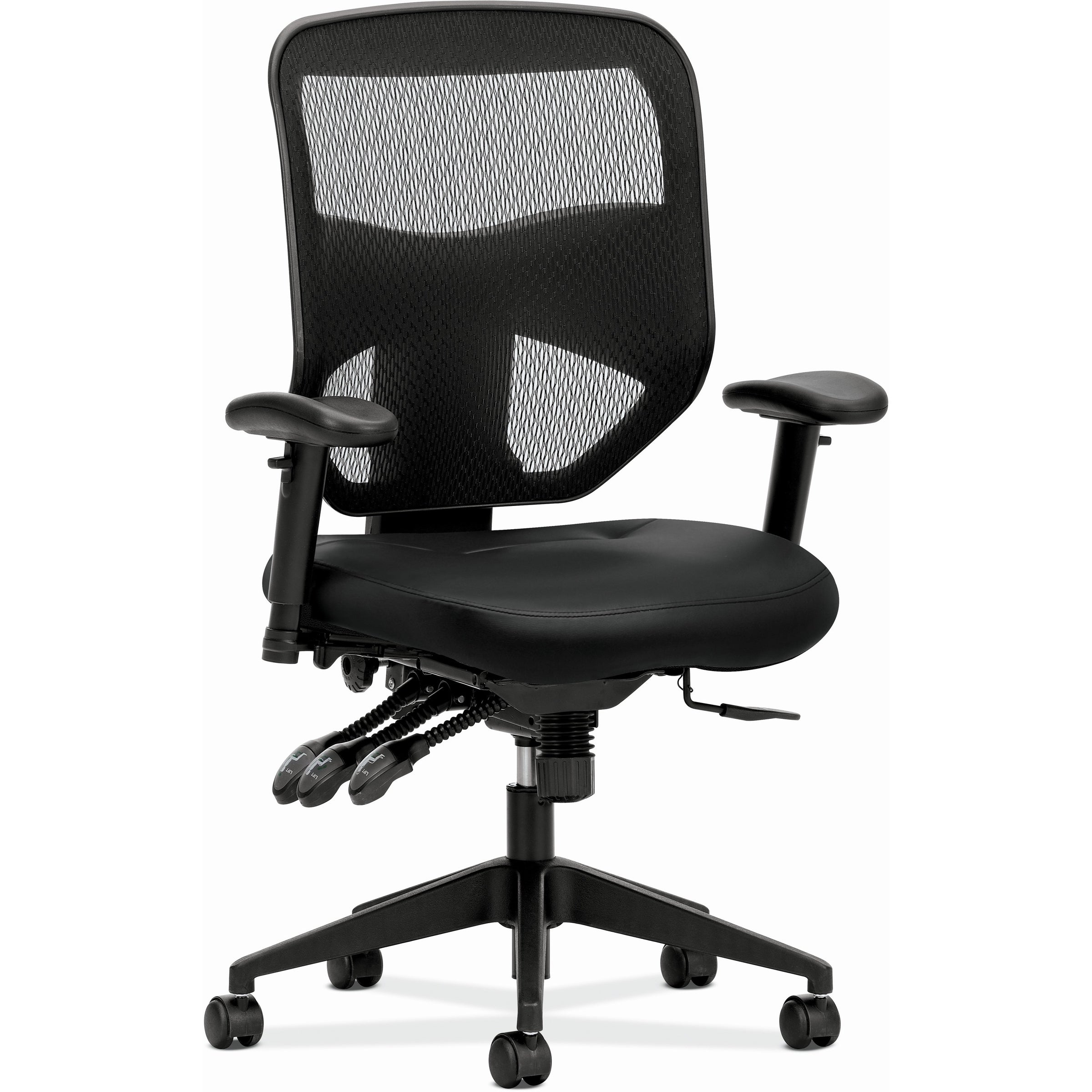 Prominent Mesh High-Back Task Chair, Supports Up to 250 lb, 17" to 21" Seat Height, Black