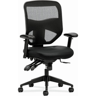 Prominent Mesh High-Back Task Chair, Supports Up to 250 lb, 17" to 21" Seat Height, Black