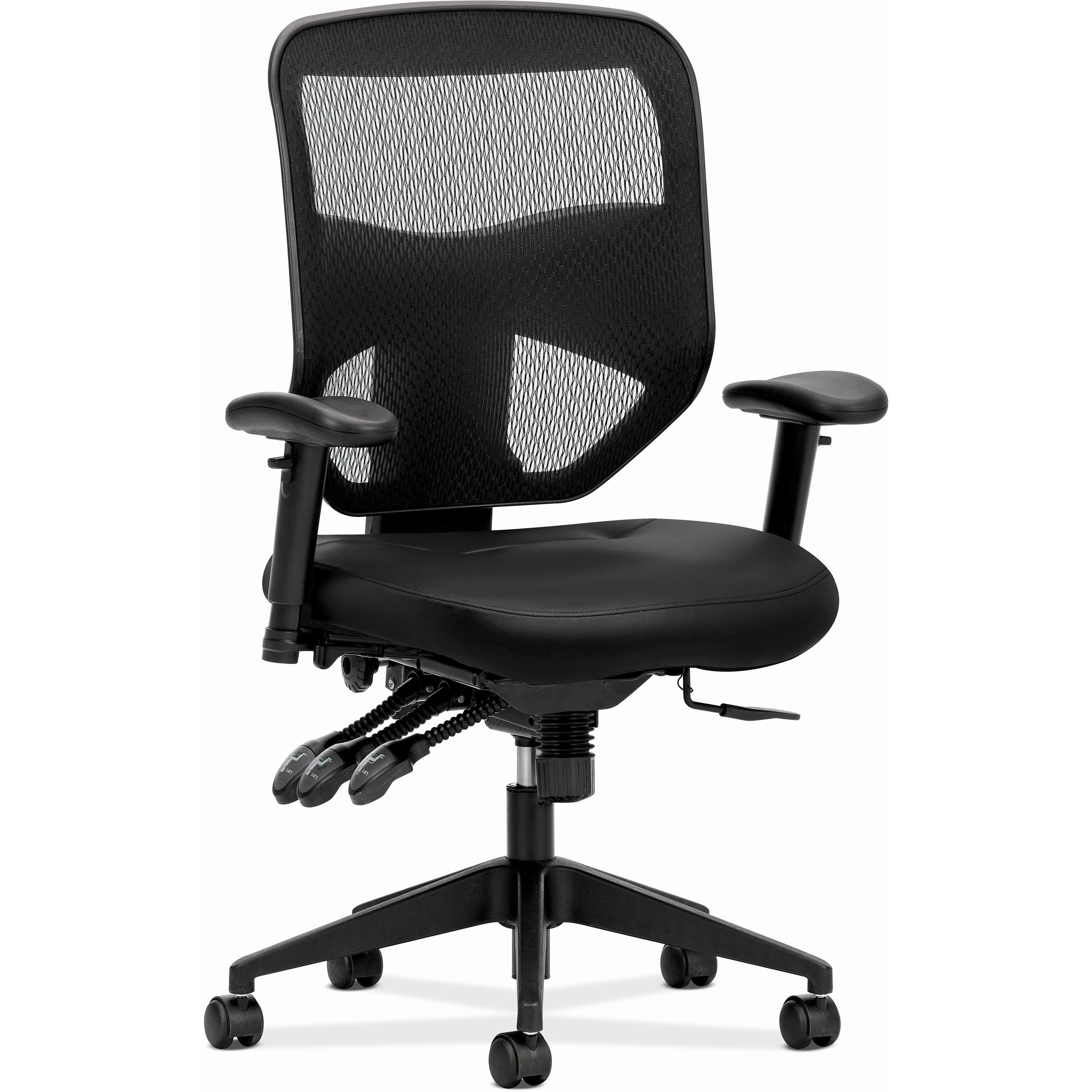 Prominent Mesh High-Back Task Chair, Supports Up to 250 lb, 17" to 21" Seat Height, Black