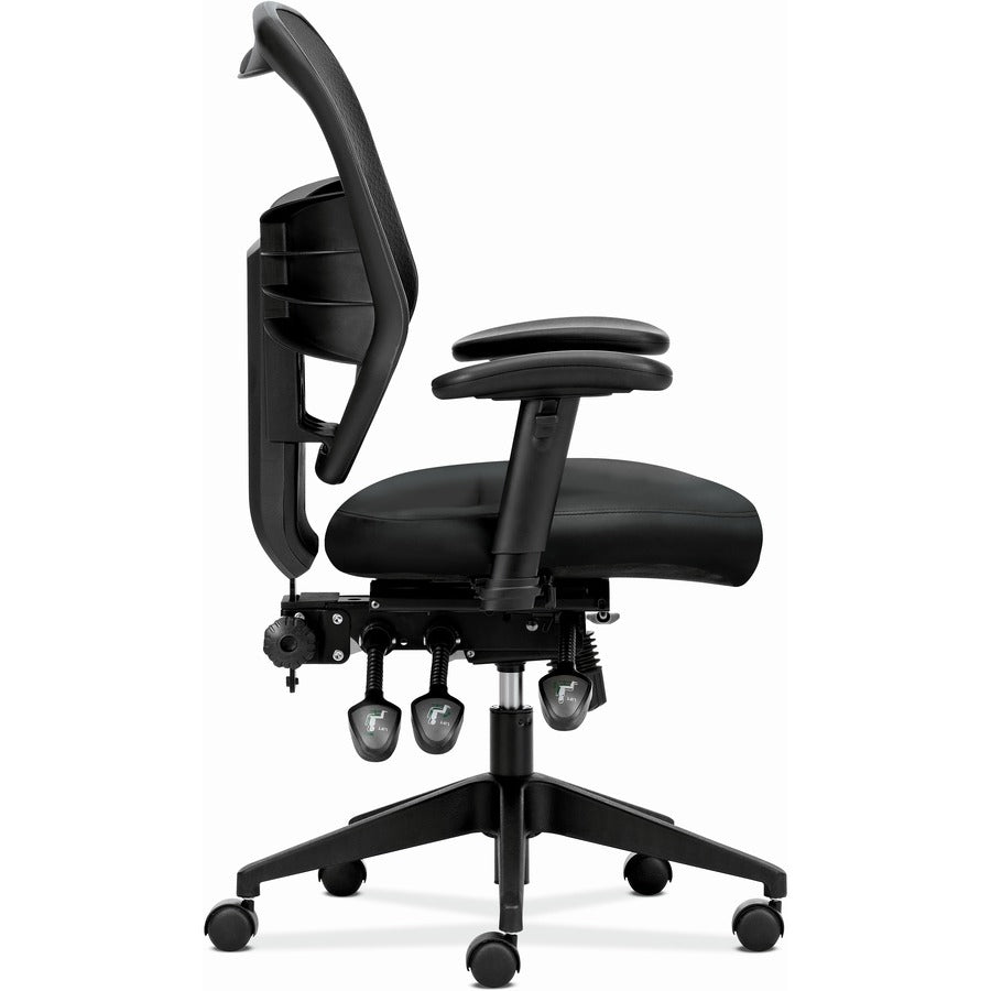 Prominent Mesh High-Back Task Chair, Supports Up to 250 lb, 17" to 21" Seat Height, Black