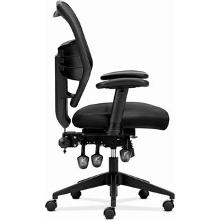 Prominent Mesh High-Back Task Chair, Supports Up to 250 lb, 17" to 21" Seat Height, Black