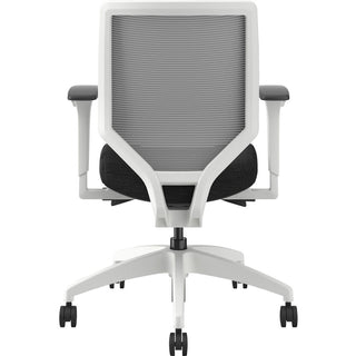 HON Solve Chair - Black Fabric Seat - Fog Mesh Back - Designer White Frame - Mid Back - Black