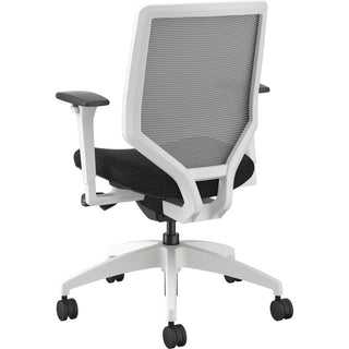 HON Solve Chair - Black Fabric Seat - Fog Mesh Back - Designer White Frame - Mid Back - Black