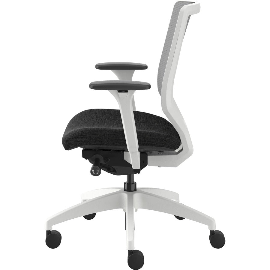 HON Solve Chair - Black Fabric Seat - Fog Mesh Back - Designer White Frame - Mid Back - Black