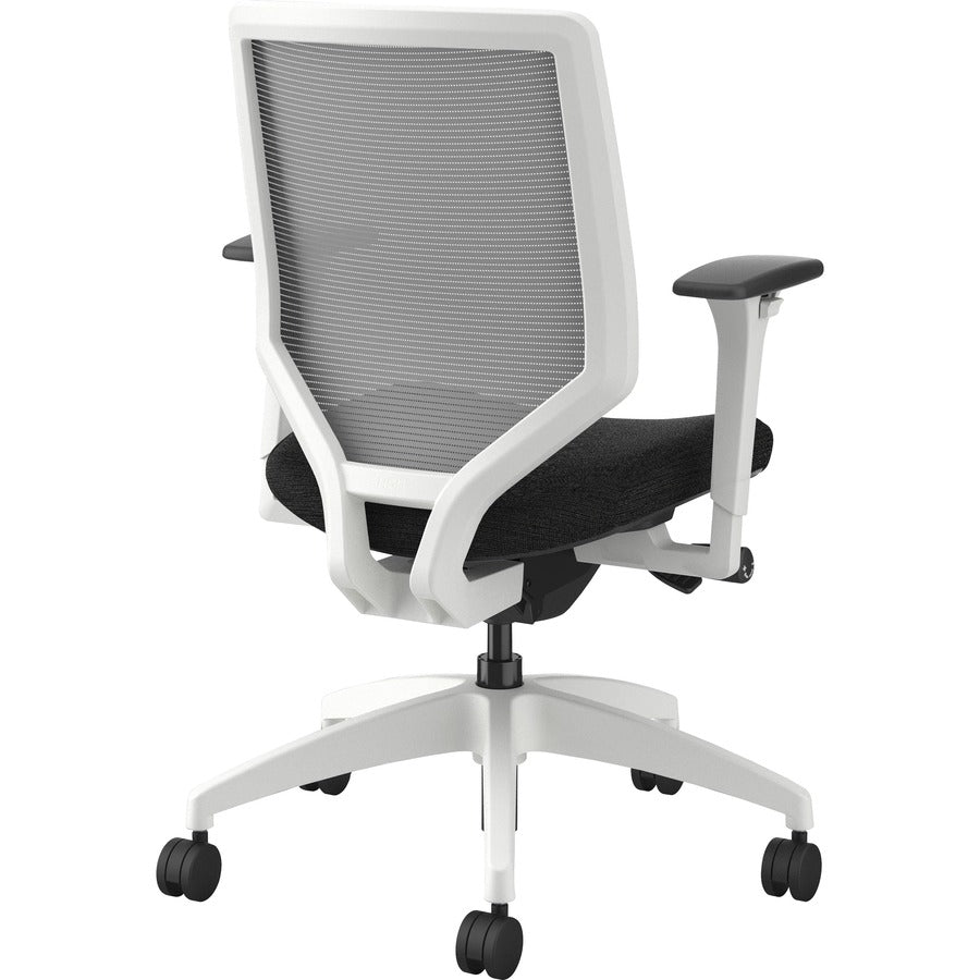 HON Solve Chair - Black Fabric Seat - Fog Mesh Back - Designer White Frame - Mid Back - Black