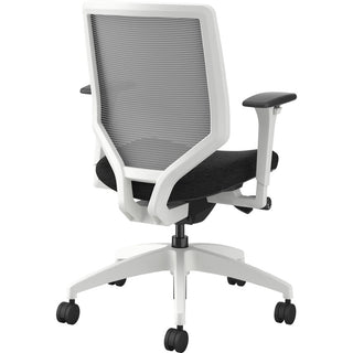 HON Solve Chair - Black Fabric Seat - Fog Mesh Back - Designer White Frame - Mid Back - Black