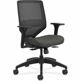 Solve Series Mesh Back Task Chair, Supports Up to 300 lb, 16" to 22" Seat Height, Ink Seat, Black Back/Base