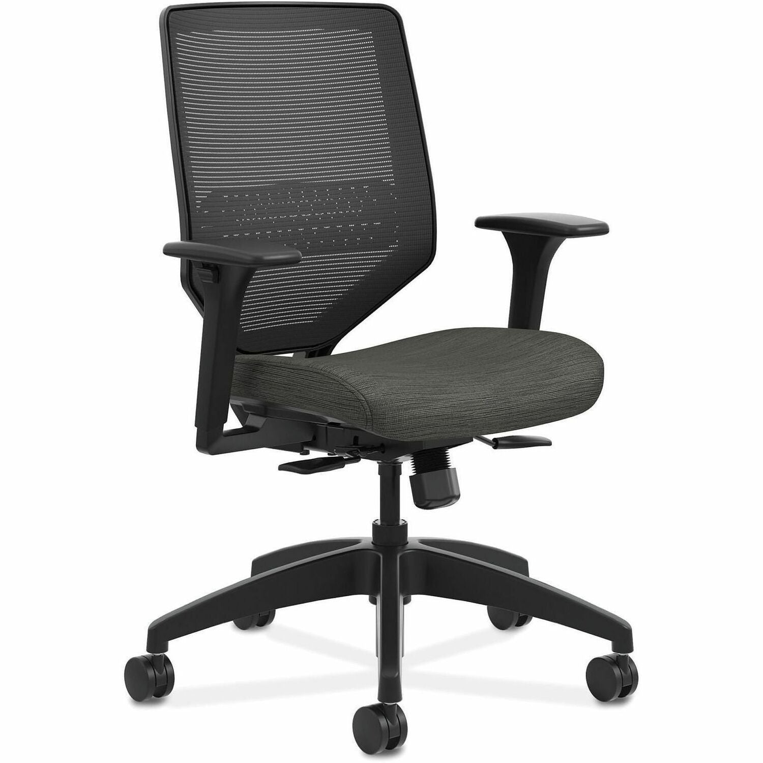 Solve Series Mesh Back Task Chair, Supports Up to 300 lb, 16" to 22" Seat Height, Ink Seat, Black Back/Base