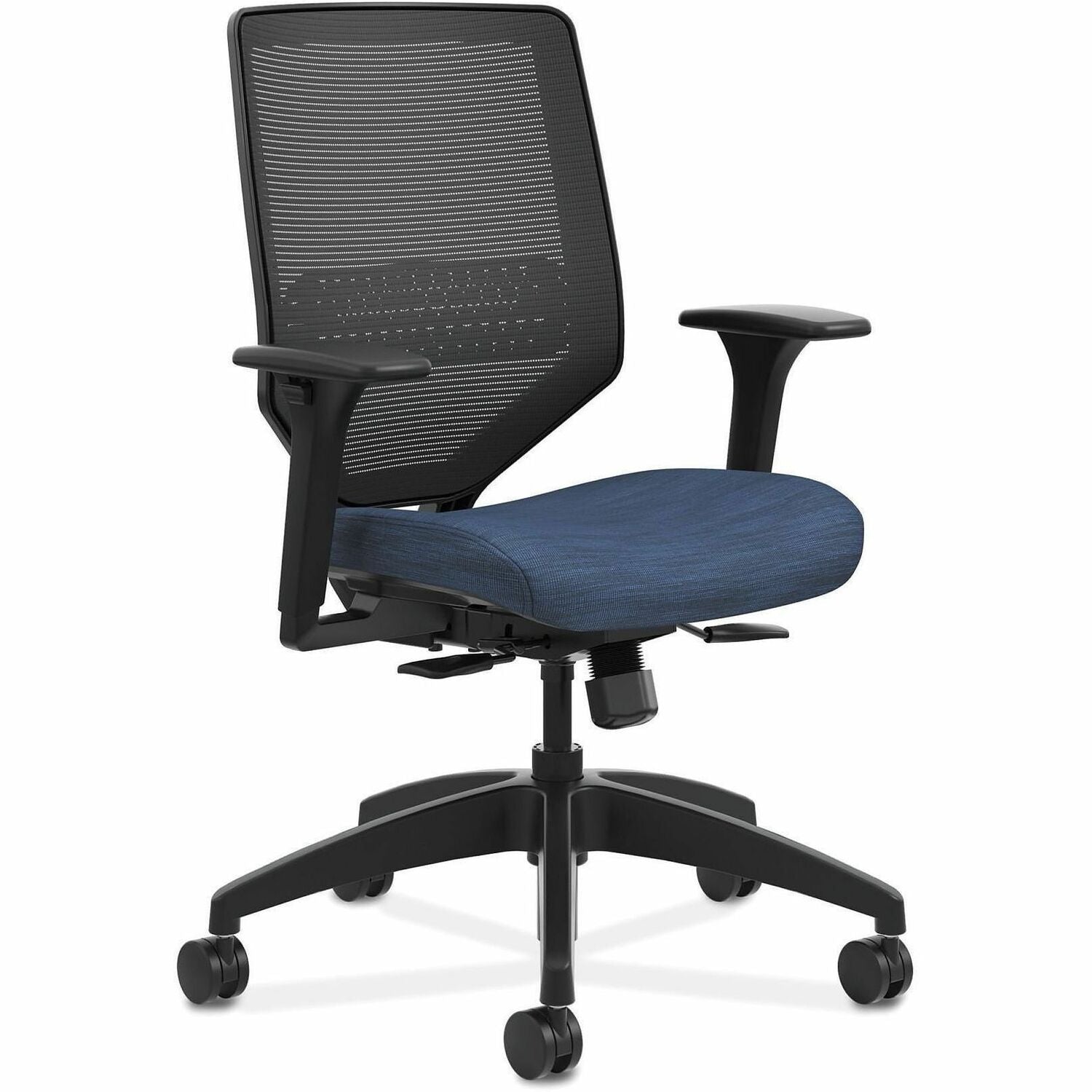 Solve Series Mesh Back Task Chair, Supports Up to 300 lb, 16" to 22" Seat Height, Midnight Seat, Black Back/Base