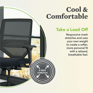 Solve Series Mesh Back Task Chair, Supports Up to 300 lb, 16" to 22" Seat Height, Midnight Seat, Black Back/Base