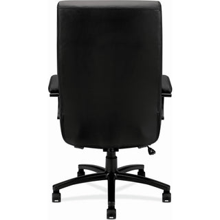 HON Validate Chair - Black Bonded Leather Seat - Black Bonded Leather Back - Black Reinforced Resin Frame - High Back - 5-star Base - Black - 