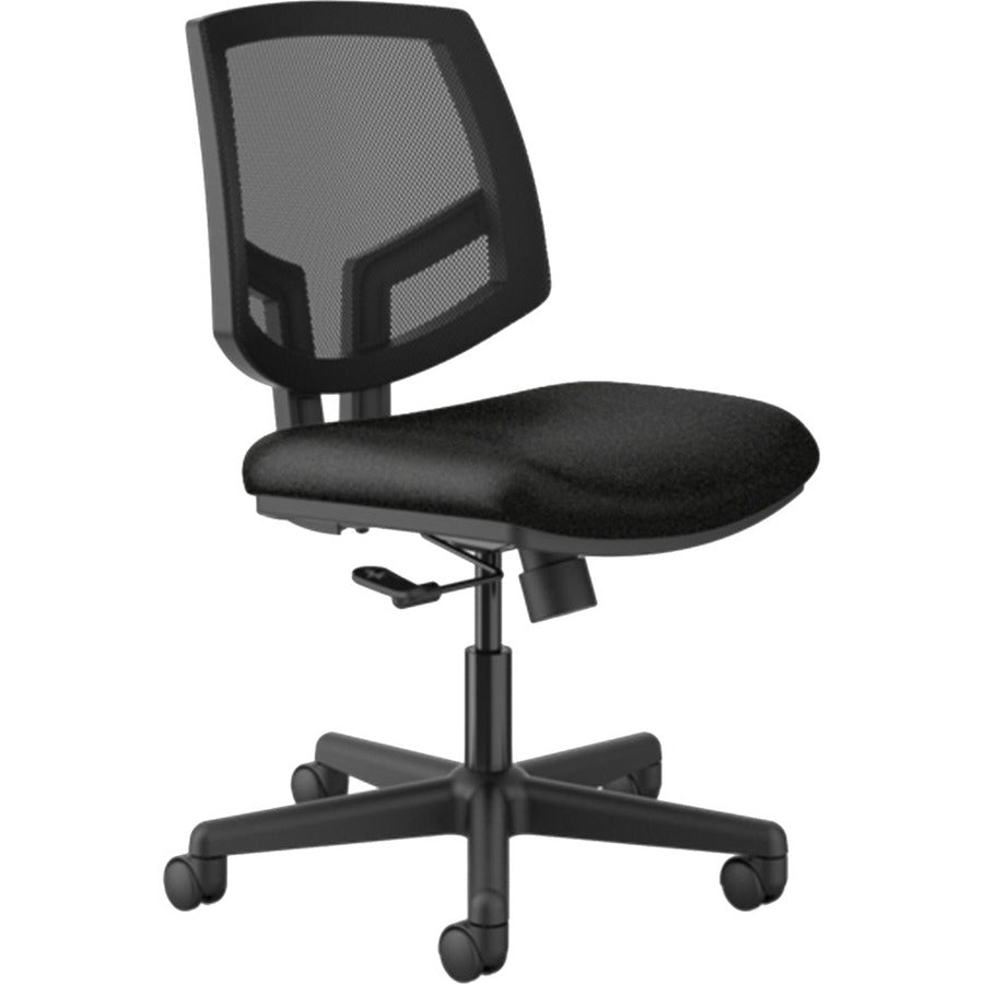 Volt Series Mesh Back Leather Task Chair, Supports Up to 250 lb, 18.25" to 22" Seat Height, Black