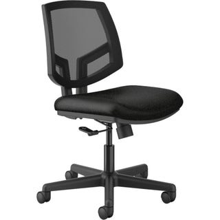 Volt Series Mesh Back Leather Task Chair, Supports Up to 250 lb, 18.25" to 22" Seat Height, Black